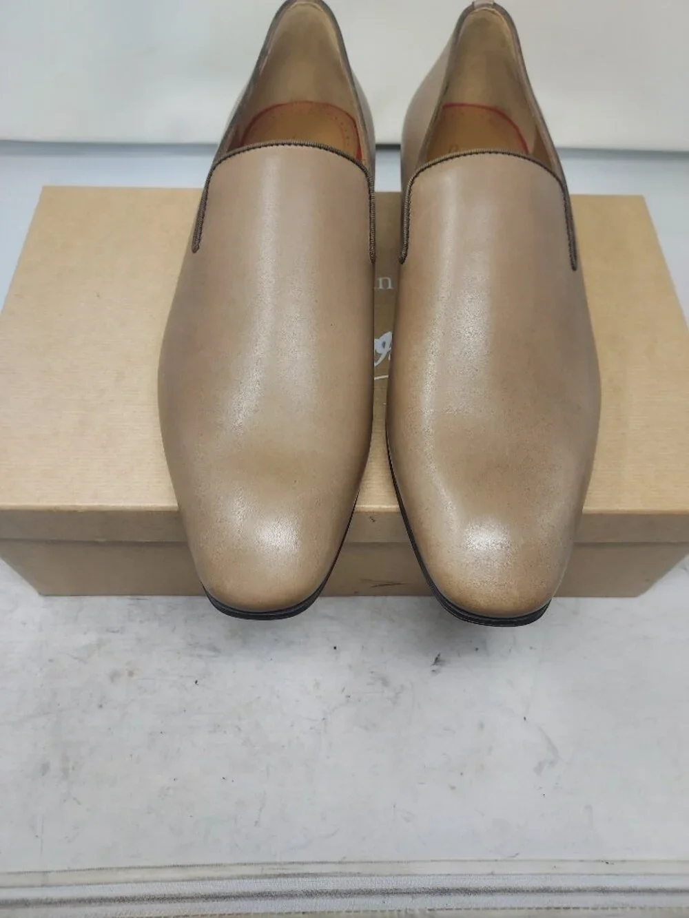 Christian Louboutin MENS Dandelion Leather Brown Roca Loafer